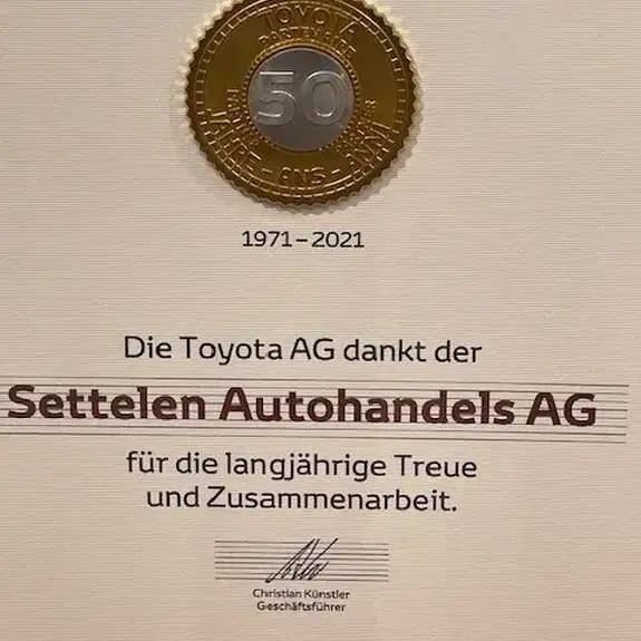 Jahr 2021. 55 Jahre Settelen - Toyota Center Basel